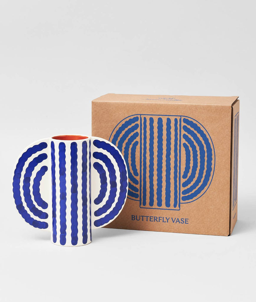 Small Butterfly Vase (Blue) by Wrap