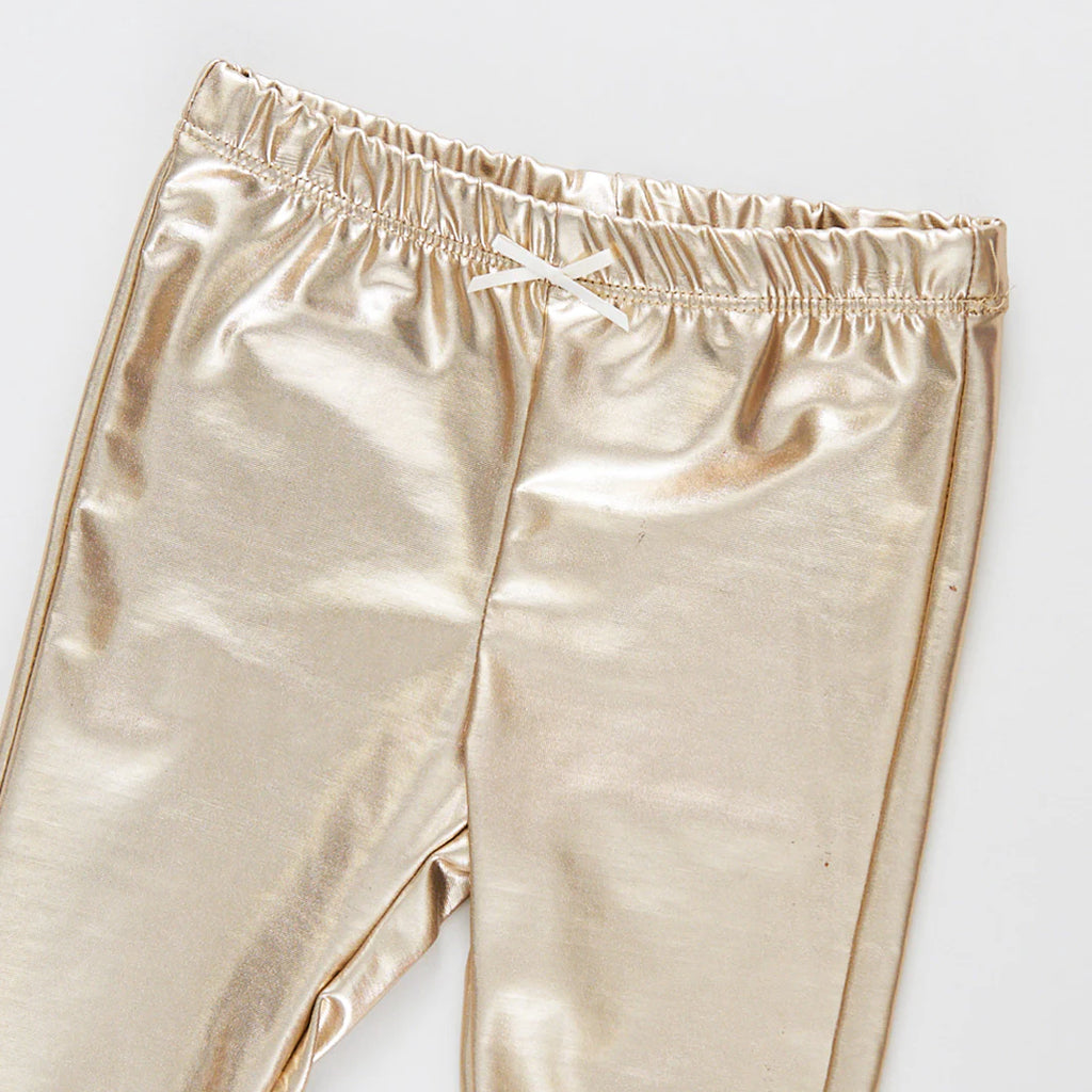 Lame Leggings (Light Gold) by Pink Chicken