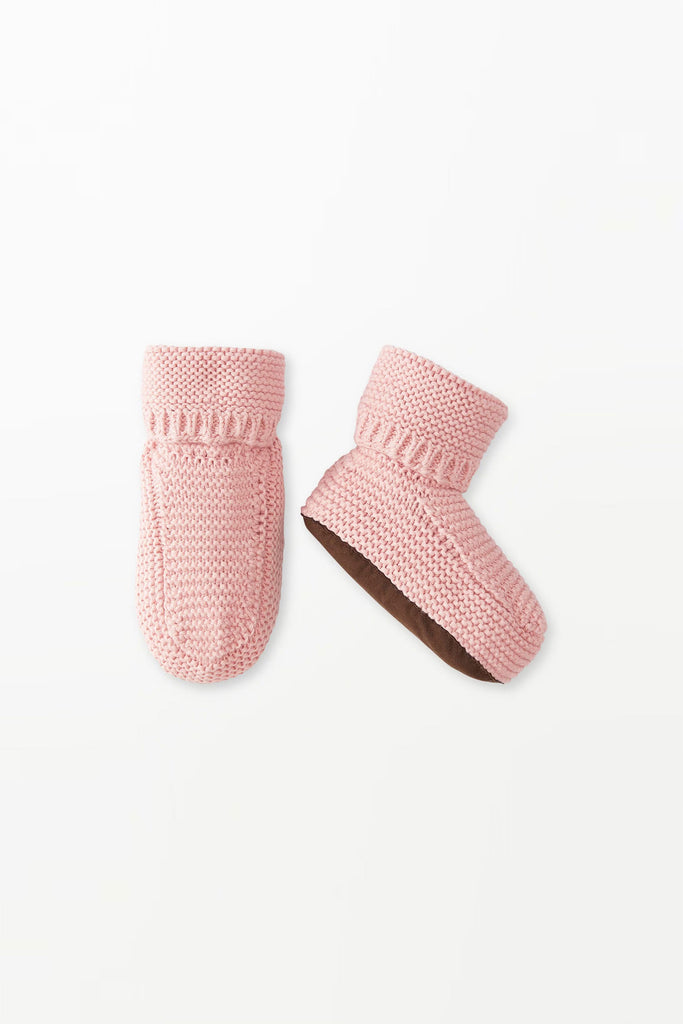 Baby Sweater Knit Booties (Pink) by Hanna Andersson