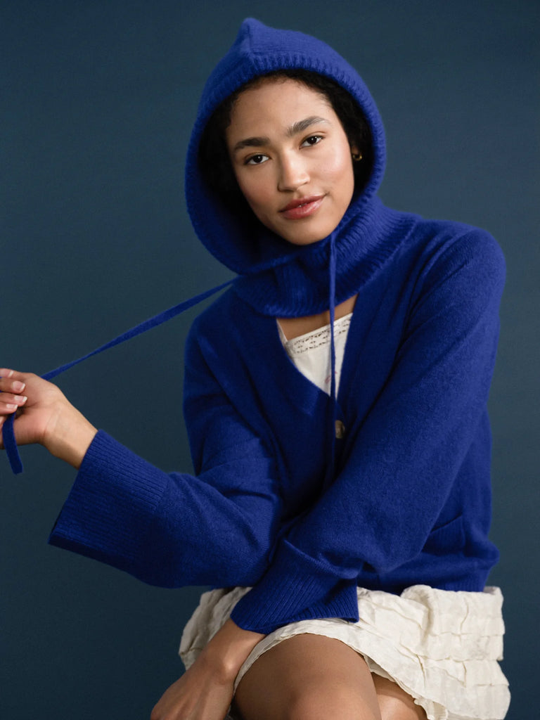 Cashmere Hoodie Balaclava (Cobalt) by Hansel from Basel