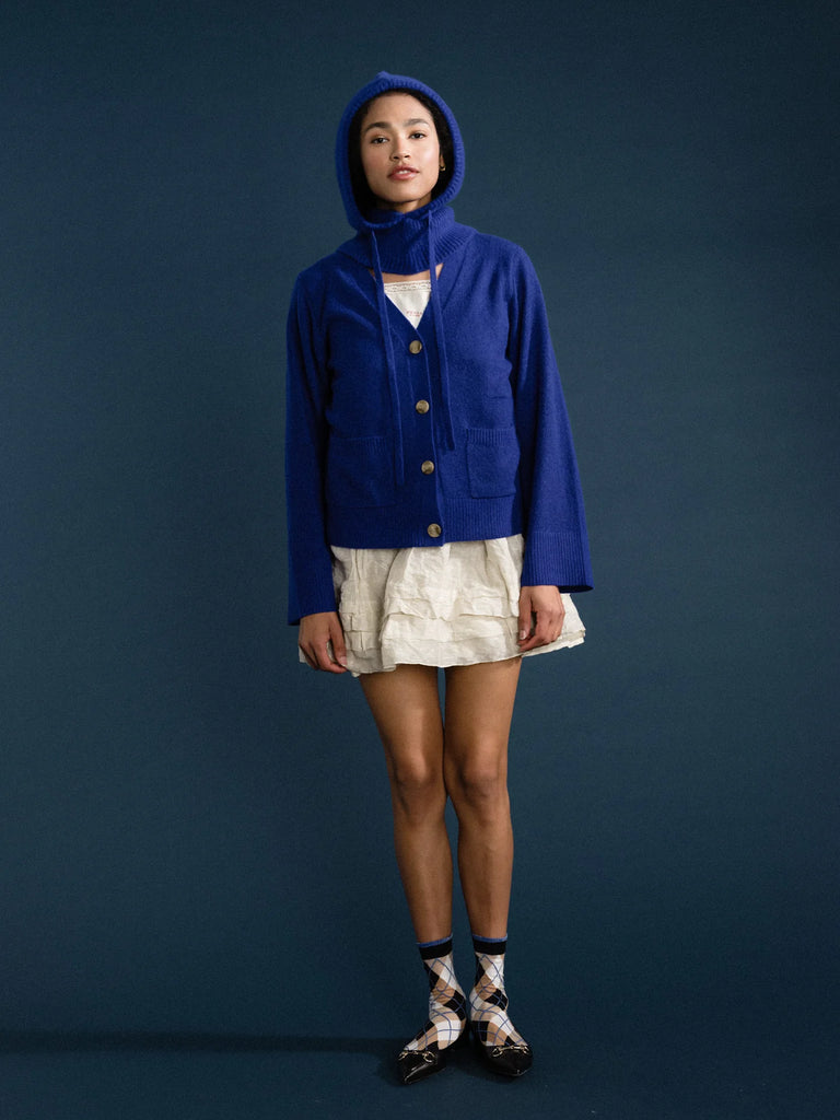 Cashmere Hoodie Balaclava (Cobalt) by Hansel from Basel