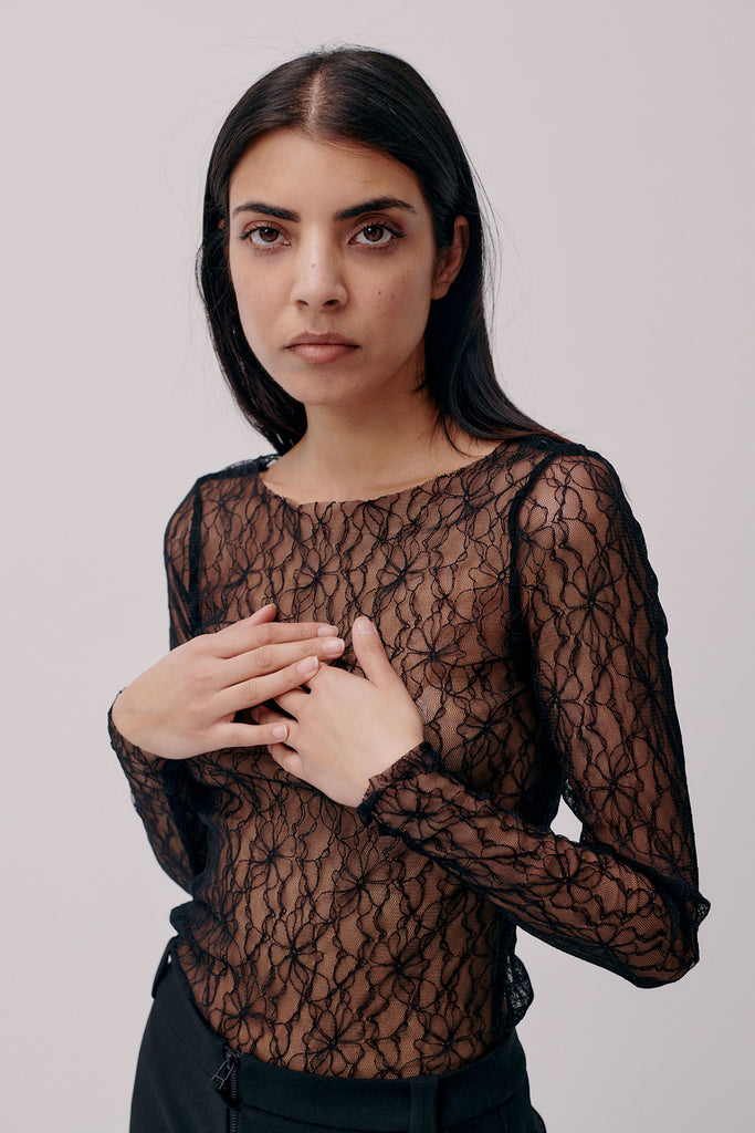 Desirella Lace Top (Black) by Hofmann