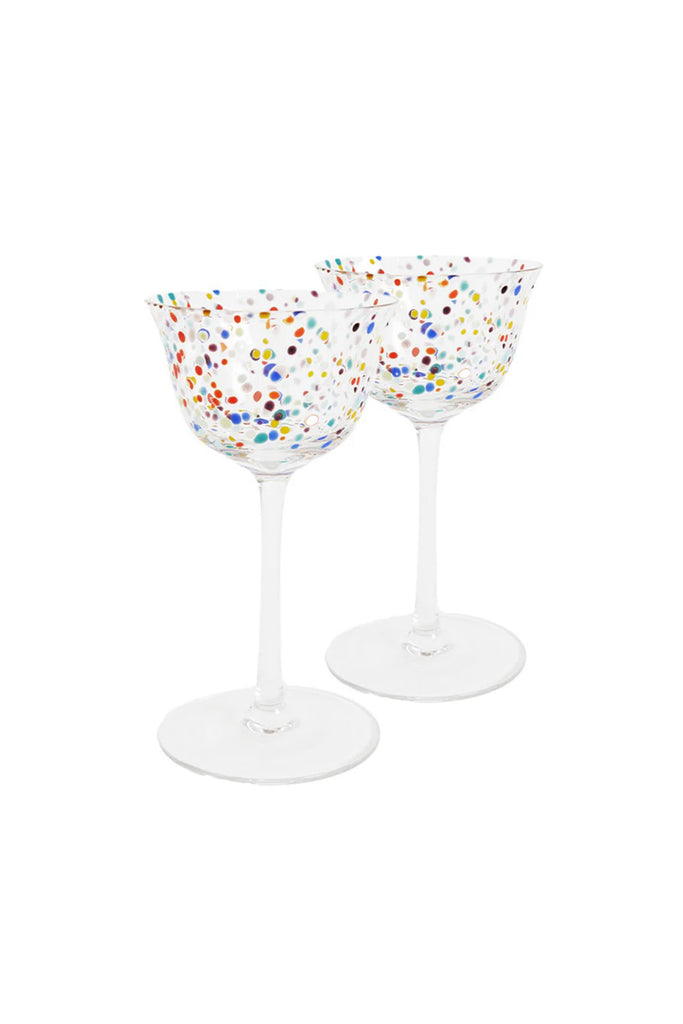 Coupe Glass Set (Party Speckle) by Kip & Co