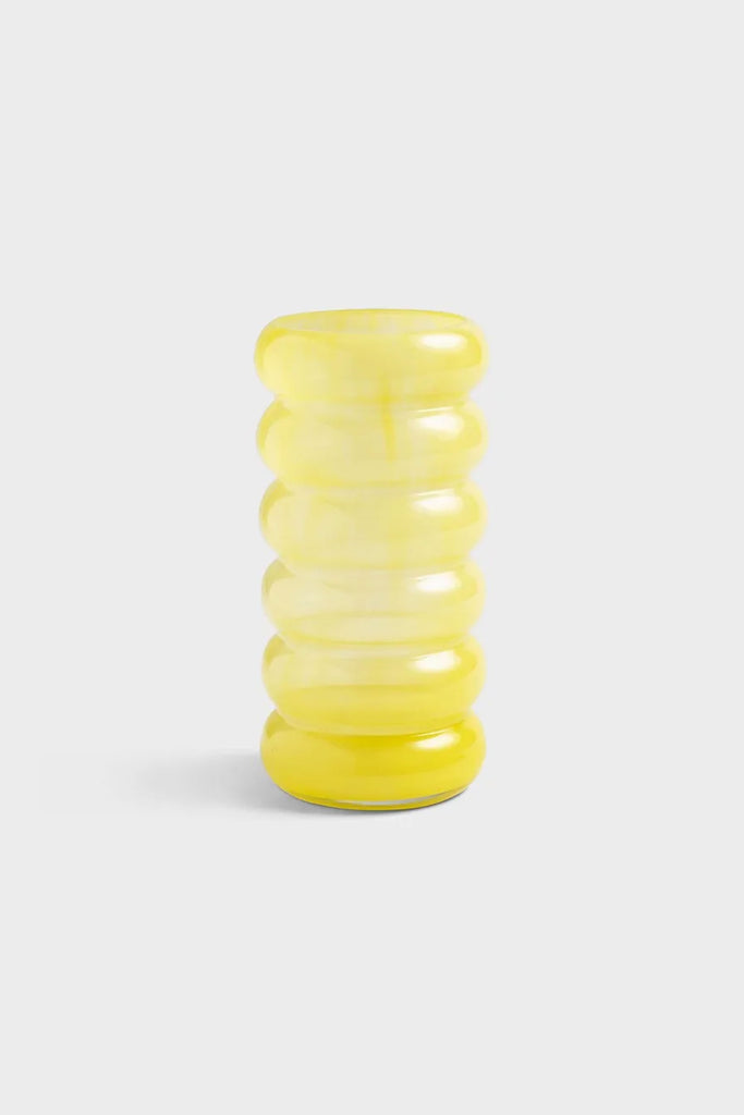 Ribbed Glass Vase (Yellow) by &klevering