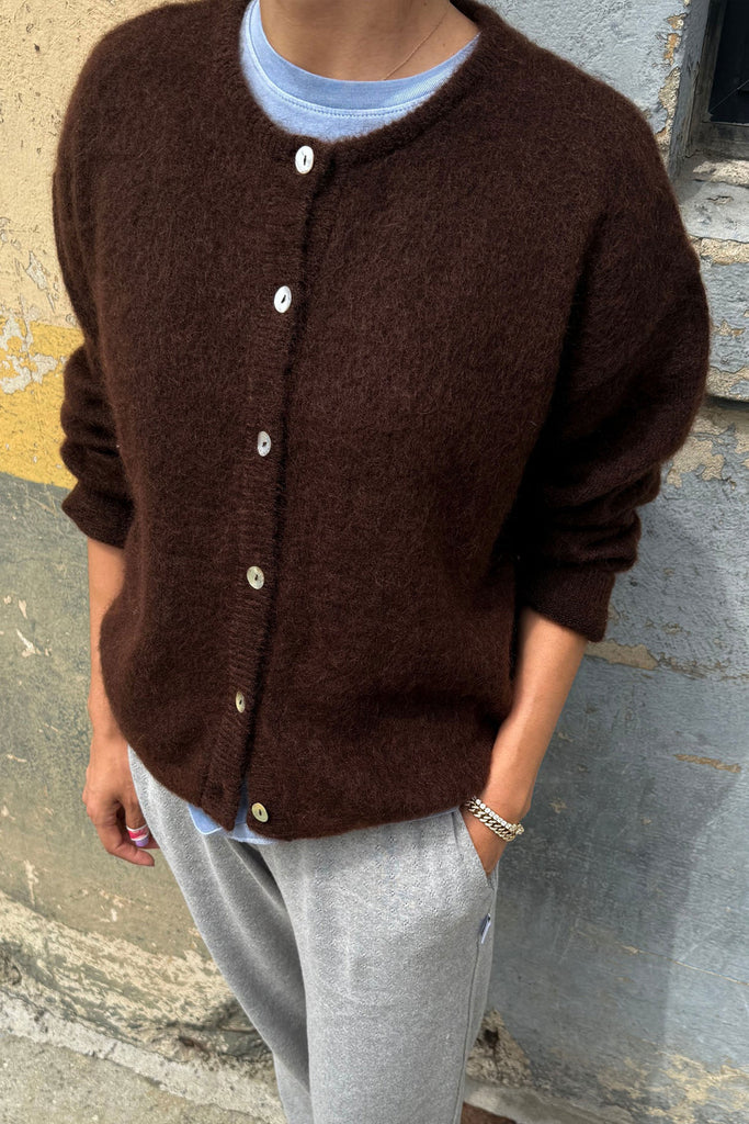 Leila Mohair Cardigan (Cocoa Bean) by Le Bon Shoppe