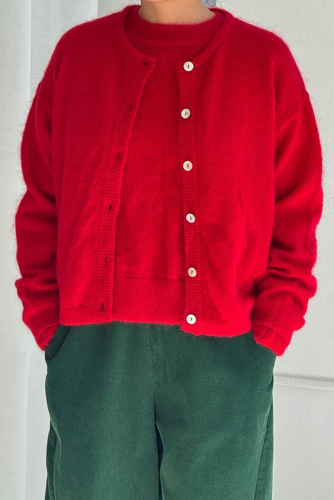 Leila Mohair Cardigan (Red) by Le Bon Shoppe