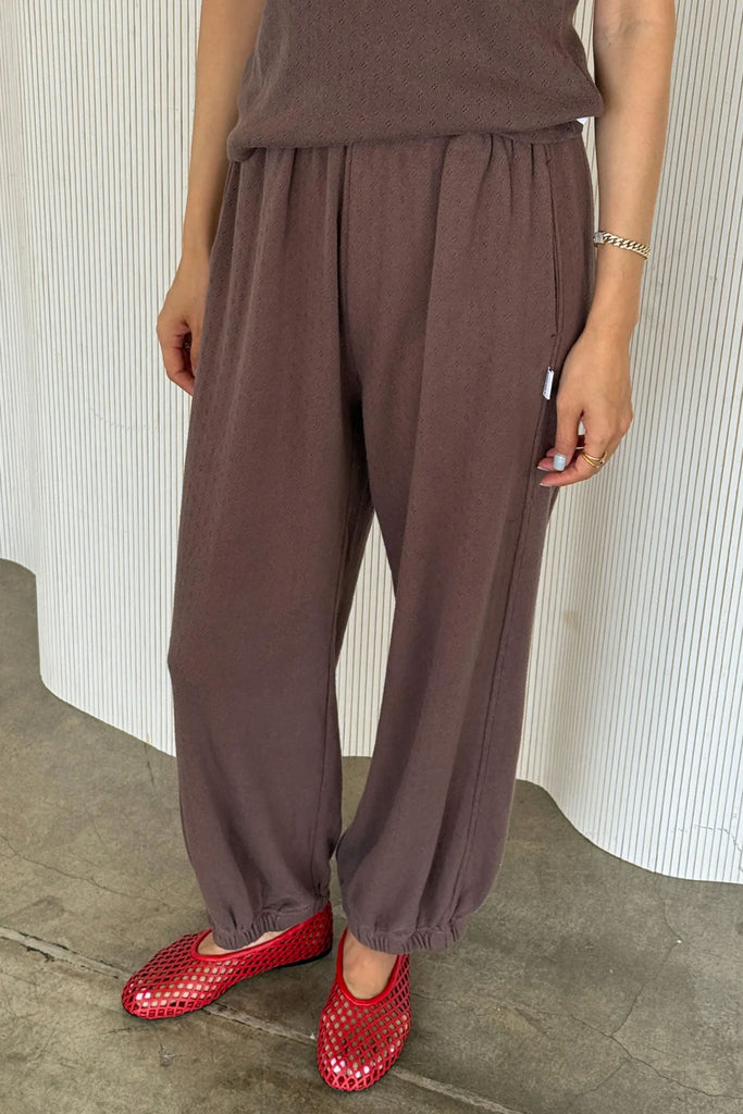 Pointelle Balloon Pants (Chocolate) by Le Bon Shoppe