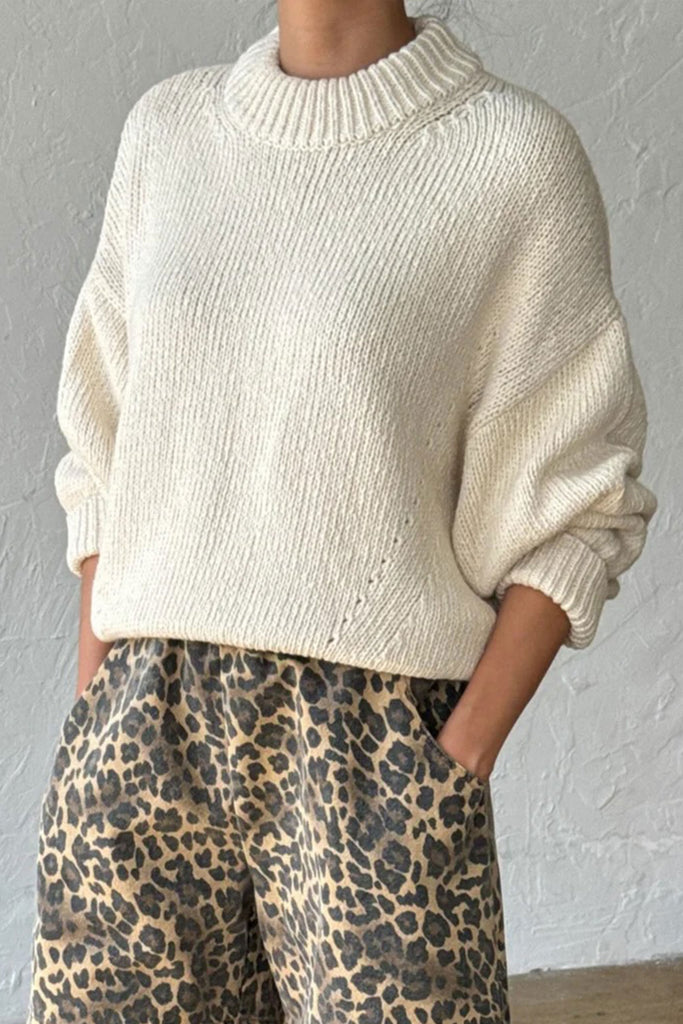 Zoe Cotton Sweater (Naturel) by Le Bon Shoppe