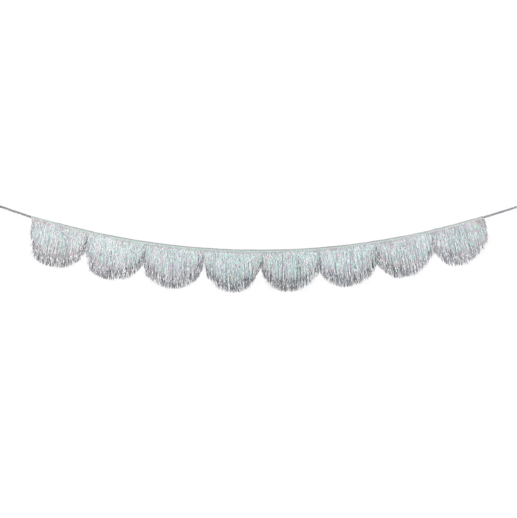 Silver Iridescent Tinsel Scallop Garland by Meri Meri