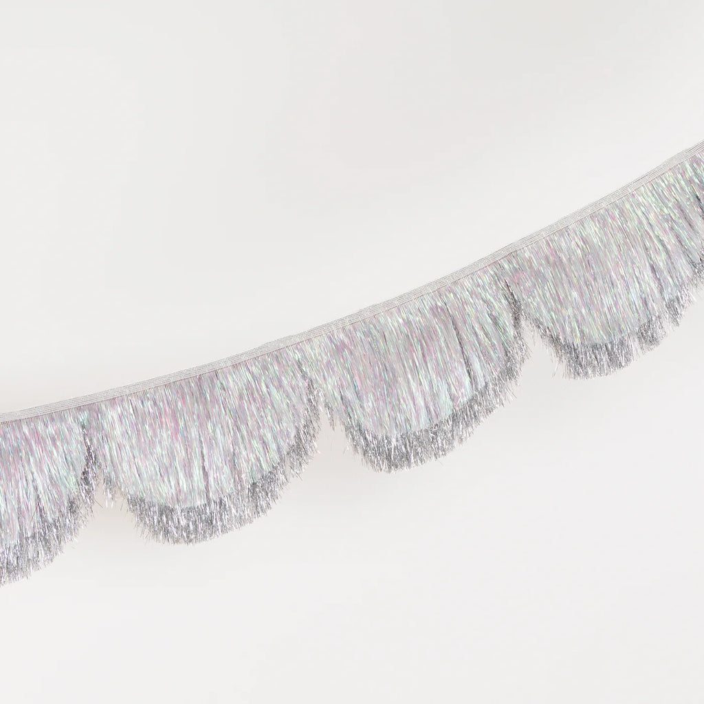 Silver Iridescent Tinsel Scallop Garland by Meri Meri