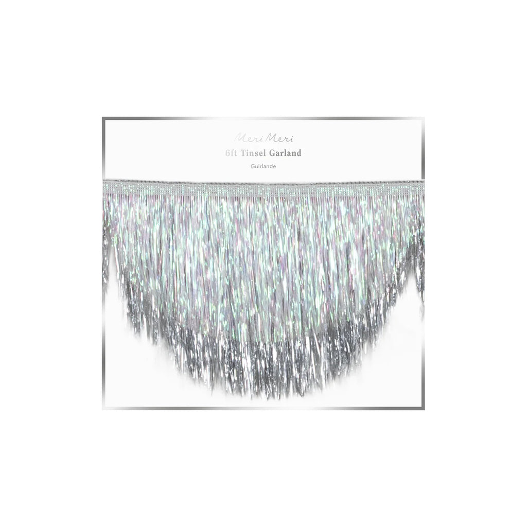Silver Iridescent Tinsel Scallop Garland by Meri Meri
