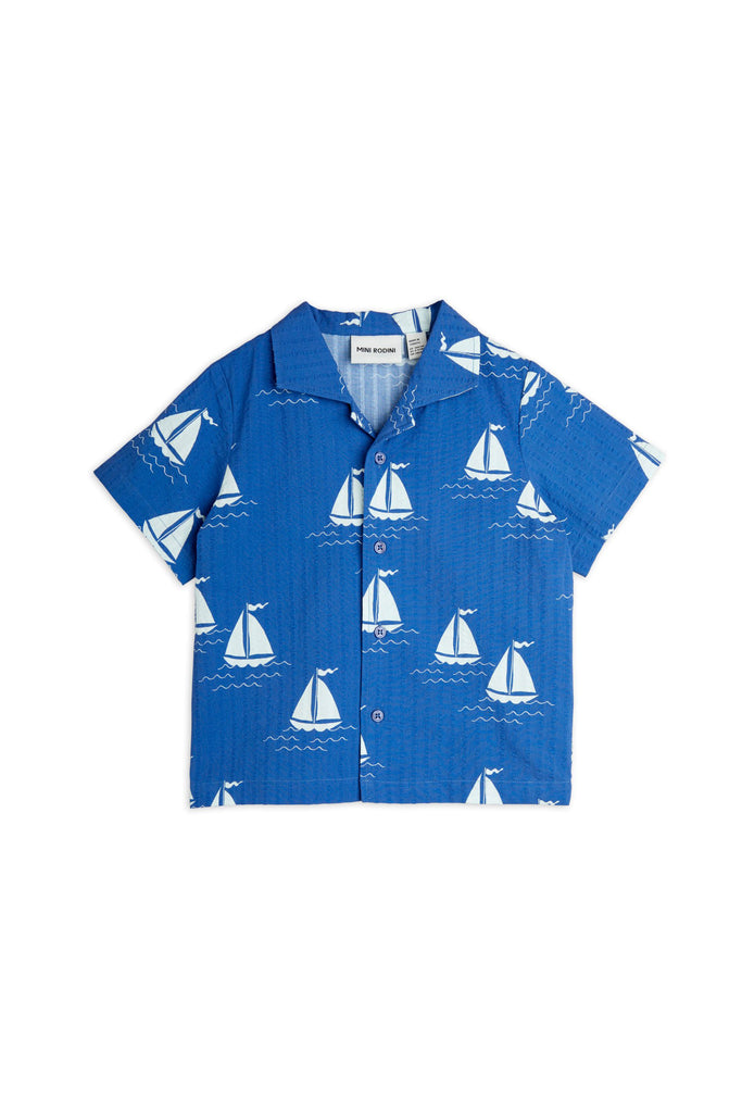 Sailing Boats Woven Shirt by Mini Rodini