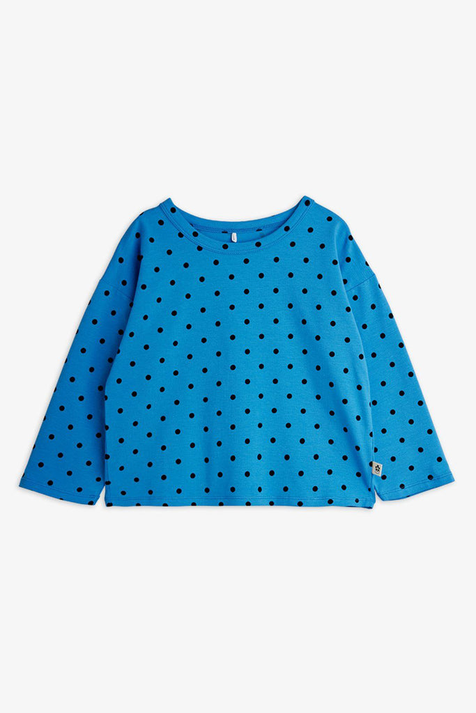 Polka Dots Long Sleeve Tee (Blue) by Mini Rodini