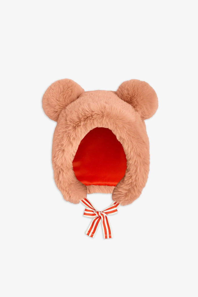 Faux Fur Ear Hat (Pink) by Mini Rodini