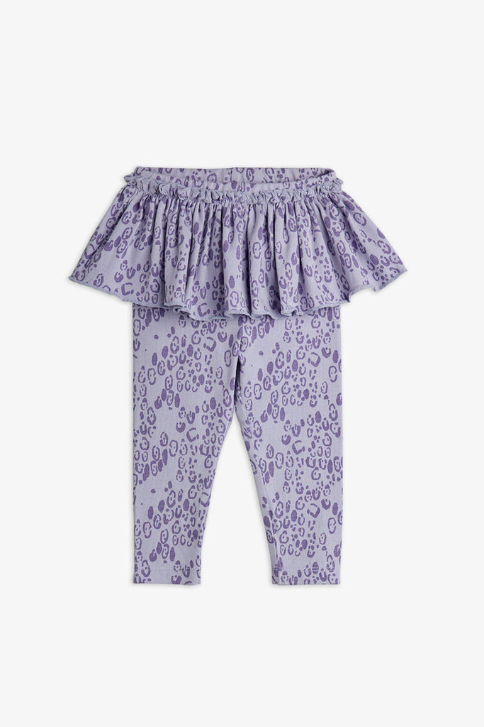Mini Leopard Skirt Leggings (Purple) by Mini Rodini