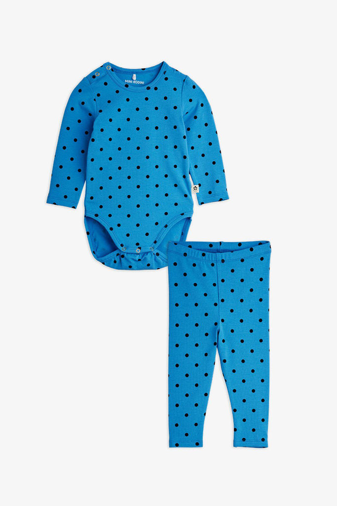 Polka Dots Baby Set (Blue) by Mini Rodini
