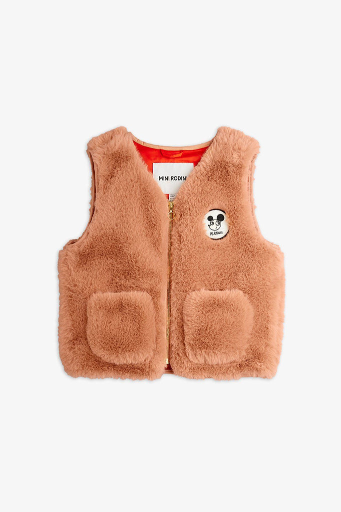 Ritzratz Patch Faux Fur Vest by Mini Rodini
