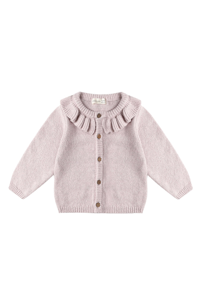 Ruffle Collar Cardigan (Lilac) by Quincy Mae