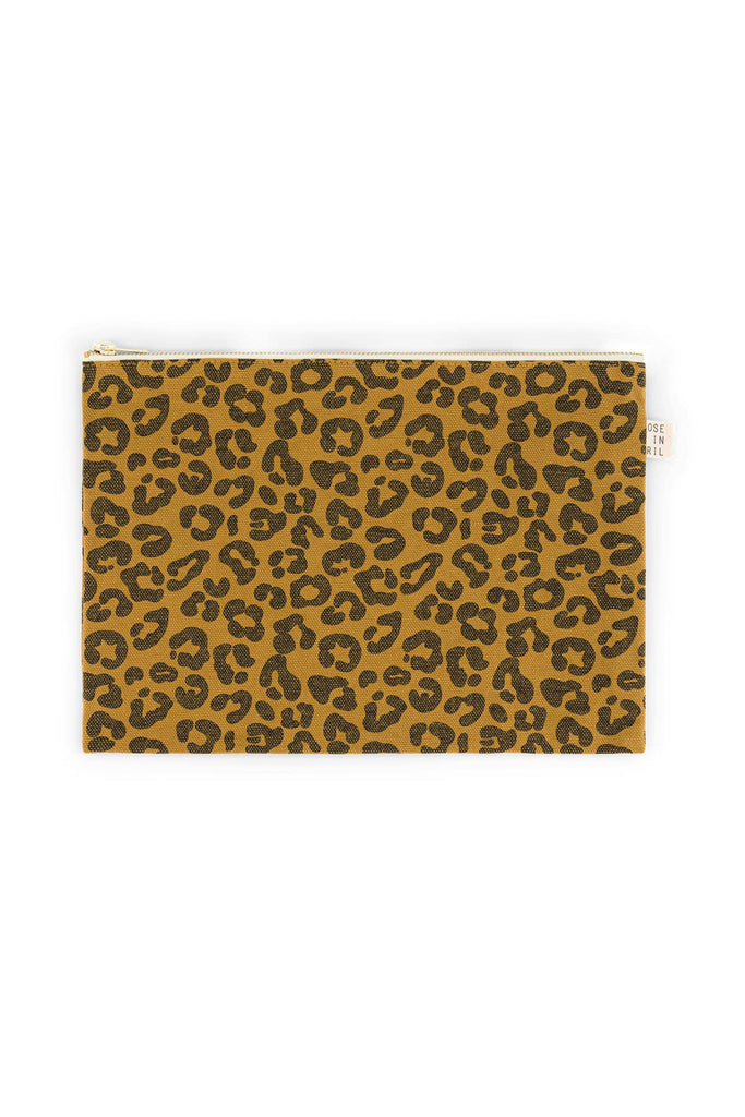 Leopard Flat Pouch (Graou Caramel) by Rose in April