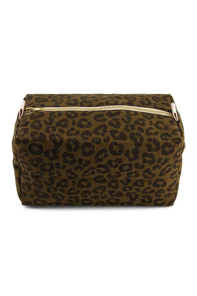 Leopard Toiletries Bag (Graou Olive) by Rose in April