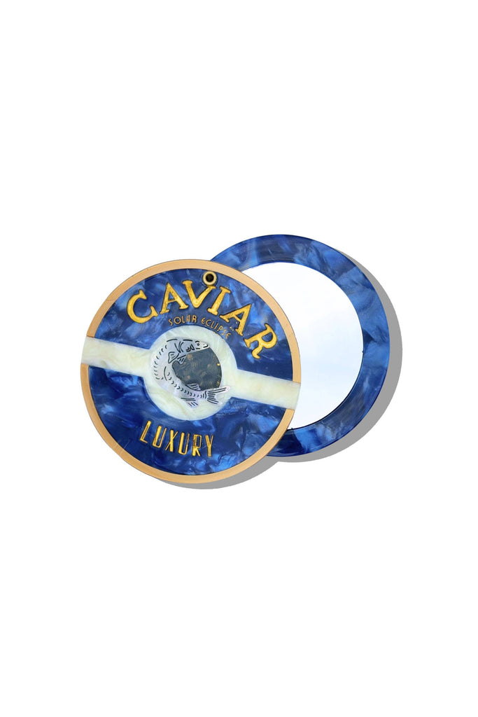 Hand-painted Caviar Compact Mirror by Solar Eclipse