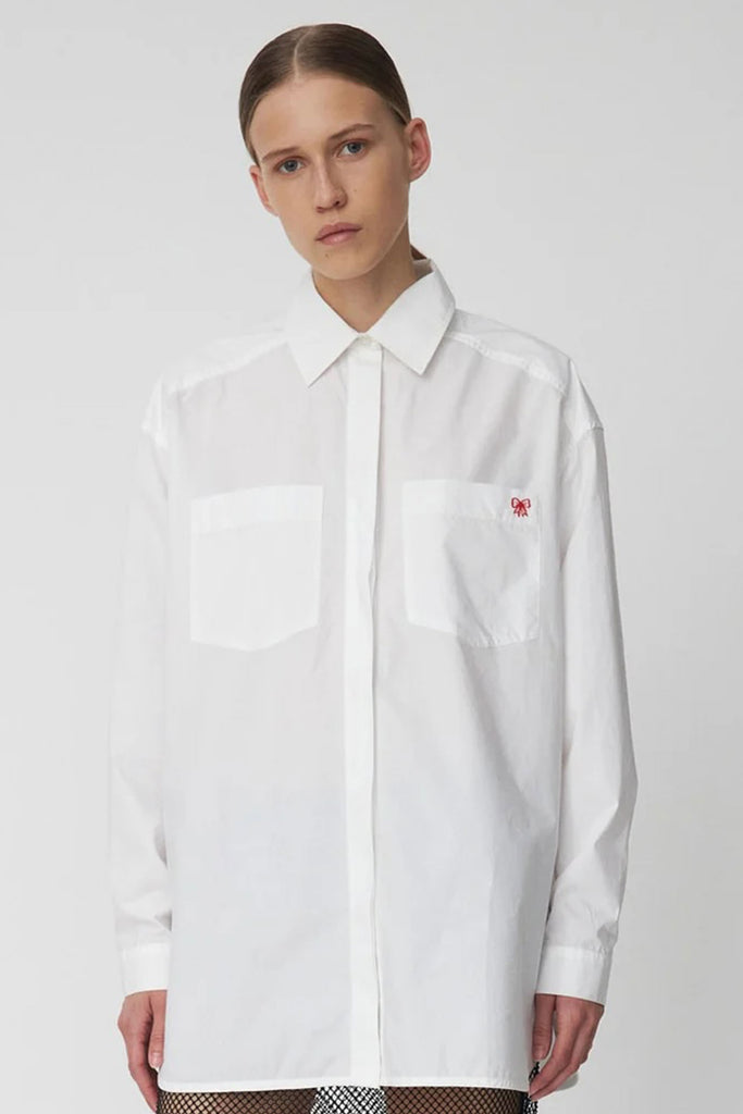 Cotton Poplin Shirt (White) by Stella Nova