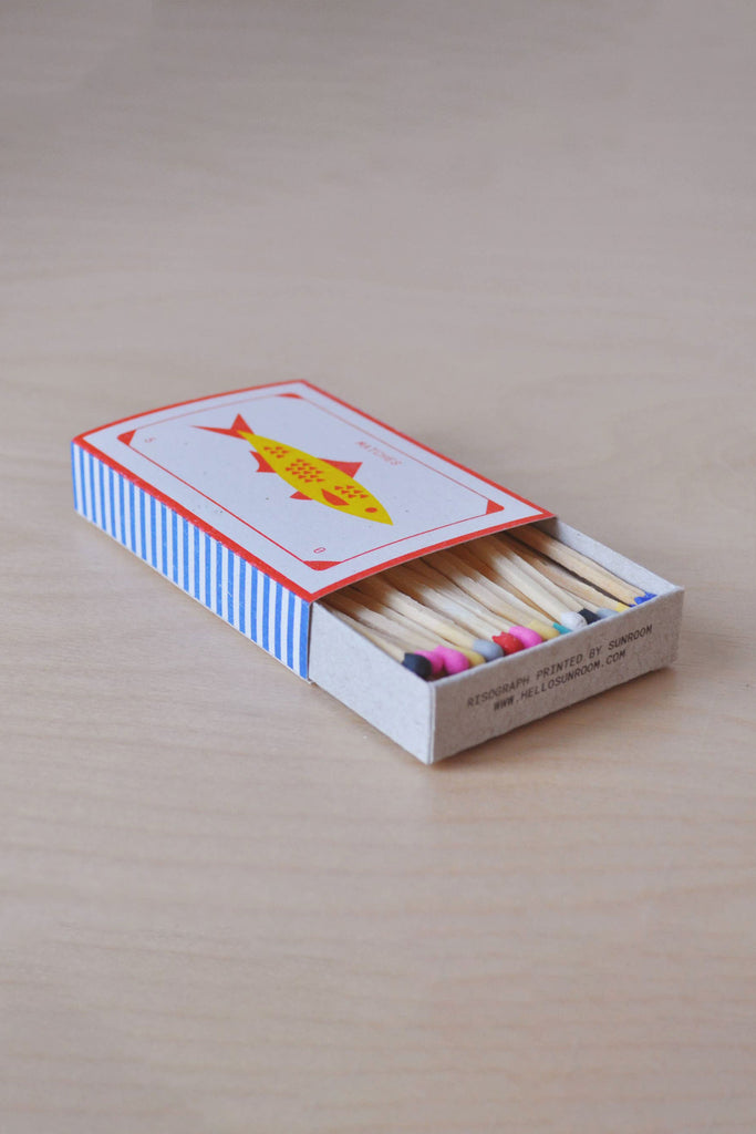 Risograph Printed Matchbox (Fish) by Sunroom