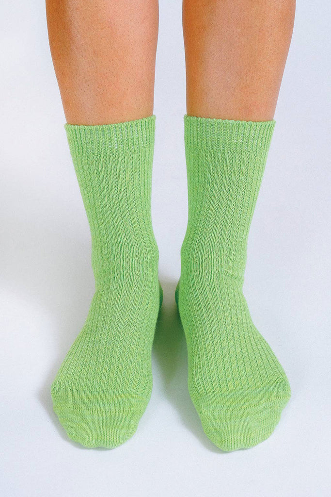 Beta Melange Crew Socks (Green) by Tailored Union