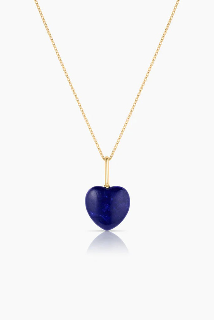 Gemma Lapis Heart Necklace by THATCH