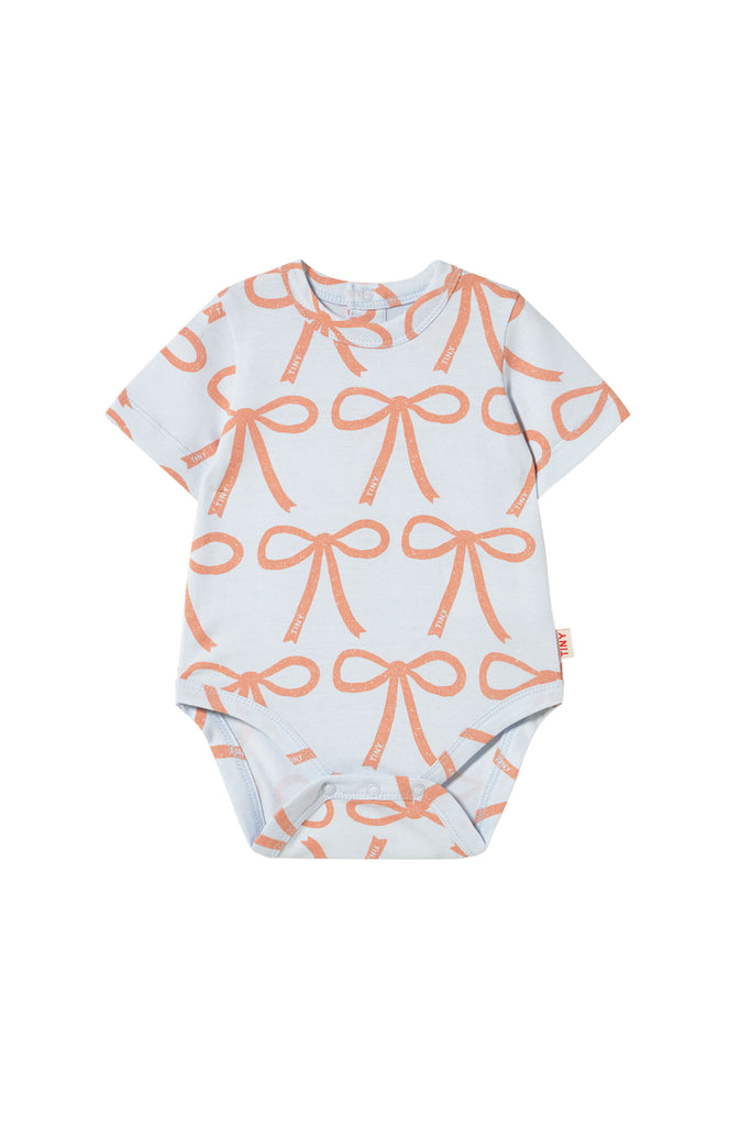 Bows Onesie (Pastel Blue) by Tiny Cottons