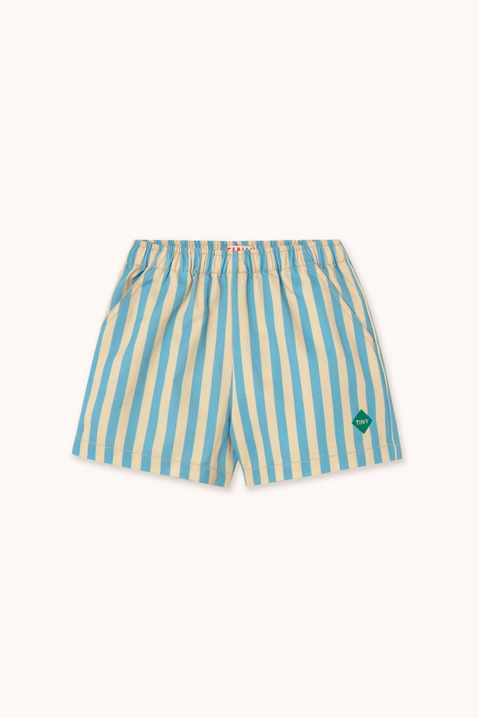 Stripes Blue Shorts (Kids) by Tiny Cottons