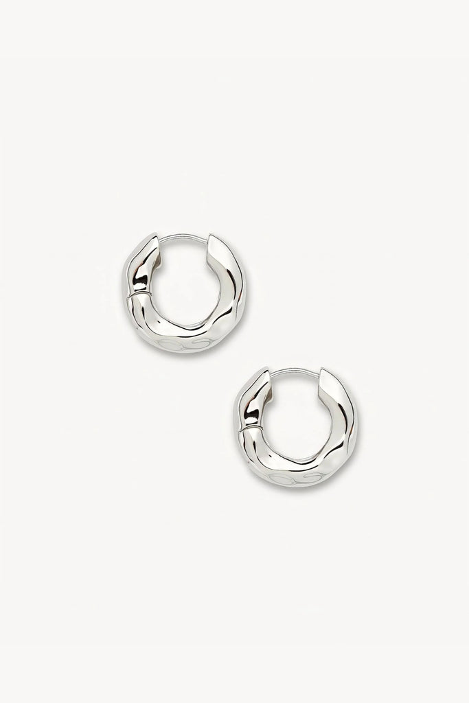 Wavy Chunky Hoops (Silver) by Machete