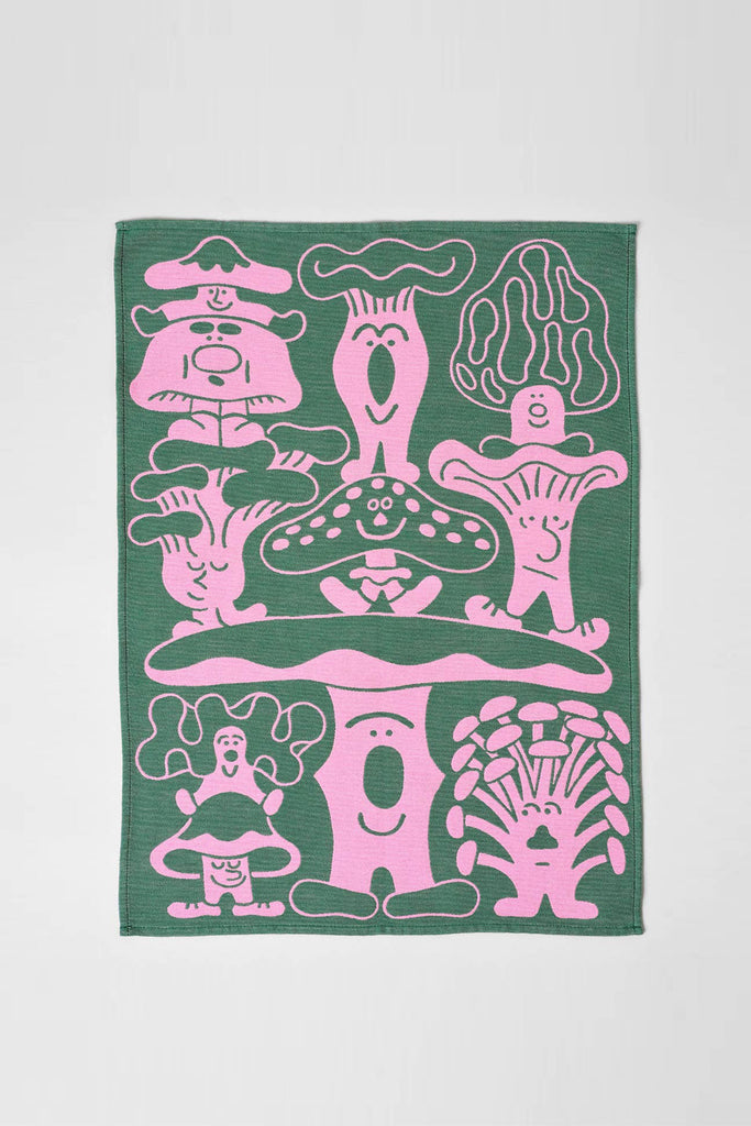 Mushrooms Woven Cotton Tea Towel by Wrap