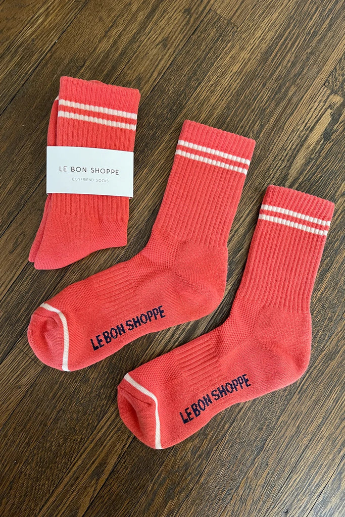 Boyfriend Socks (Coral) by Le Bon Shoppe